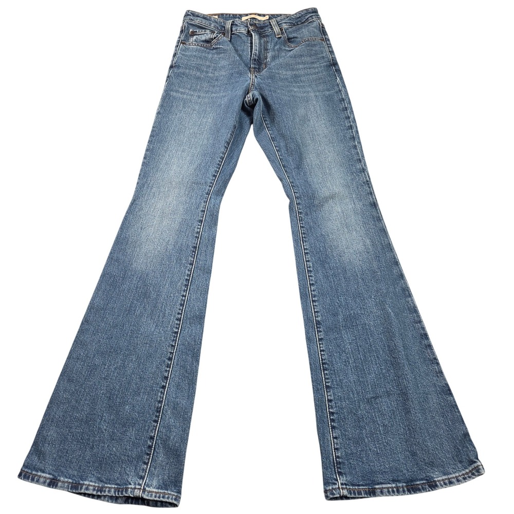 Levis Premium 726 Flare Jeans Womens 26 Blue High Rise Denim A3410-0168 Long